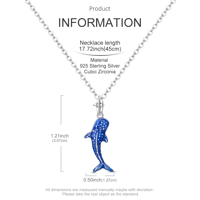 925 Sterling Silber Hai-Anhänger Halskette, im Dunkeln leuchtendes Meeres-Tier für Frauen, einzigartiges Jubiläumsgeschenk – Detail 4