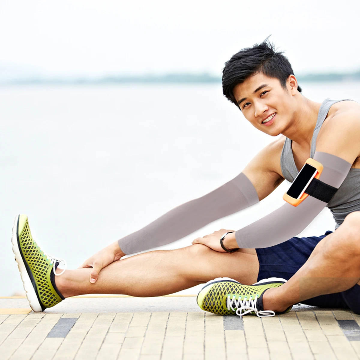 

Ice Silk Uv Protection Arm Sleeves Sun Block Oversleeve Foldable Cooling Driving Protective Sleeve For Golf Fishing