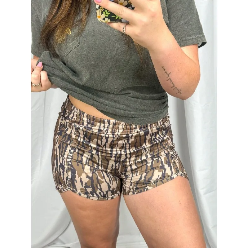 2025  Women's Clothing, Independent Station, International Station, Amazon, Camouflage Flat-angle High-waisted Shorts Cw53771