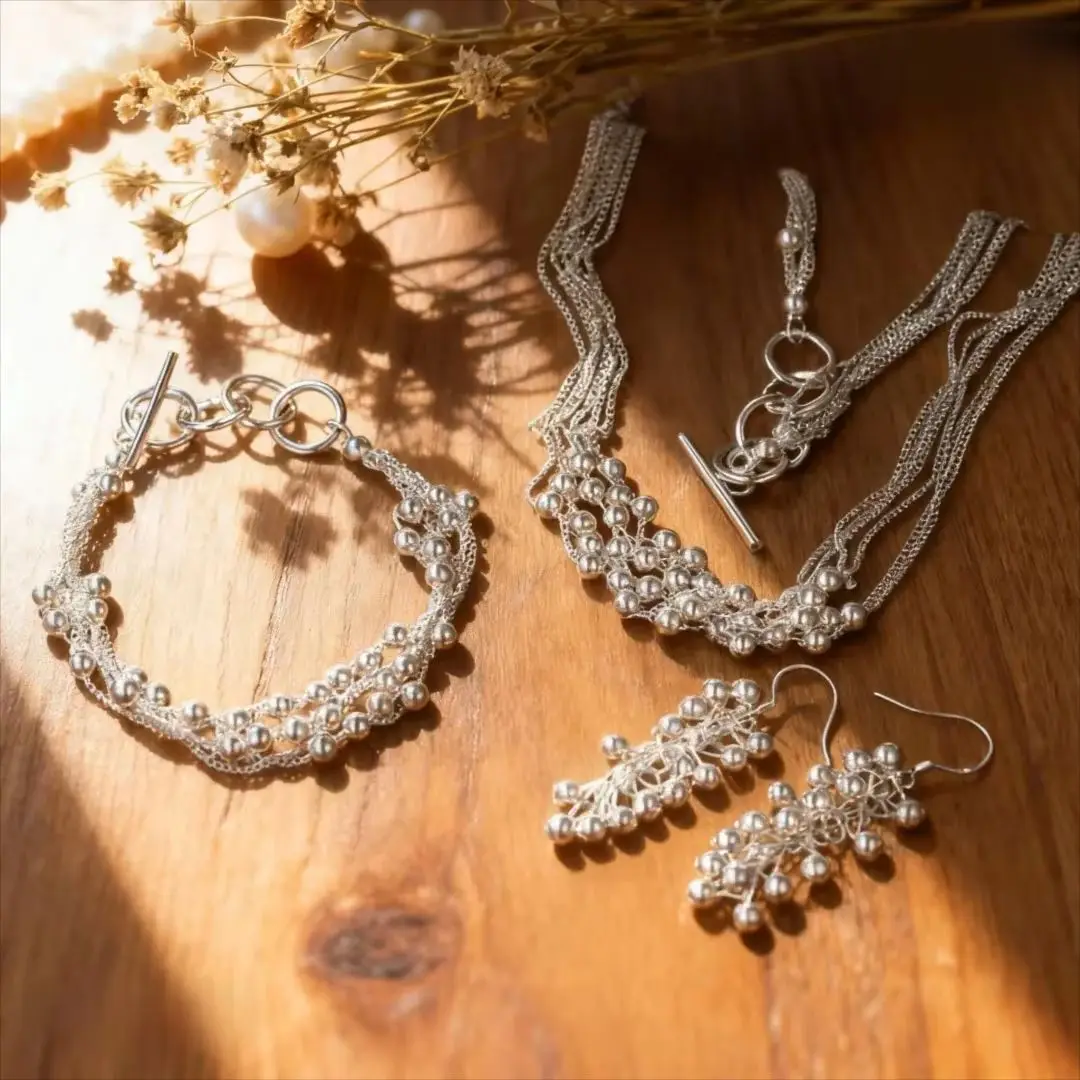 

Горячие подвески из стерлингового серебра 925 пробы, виноградные бусины, браслет, ожерелье, серьги, комплект ювелирных изделий для женщин, модные вечерние, изысканные рождественские подарки