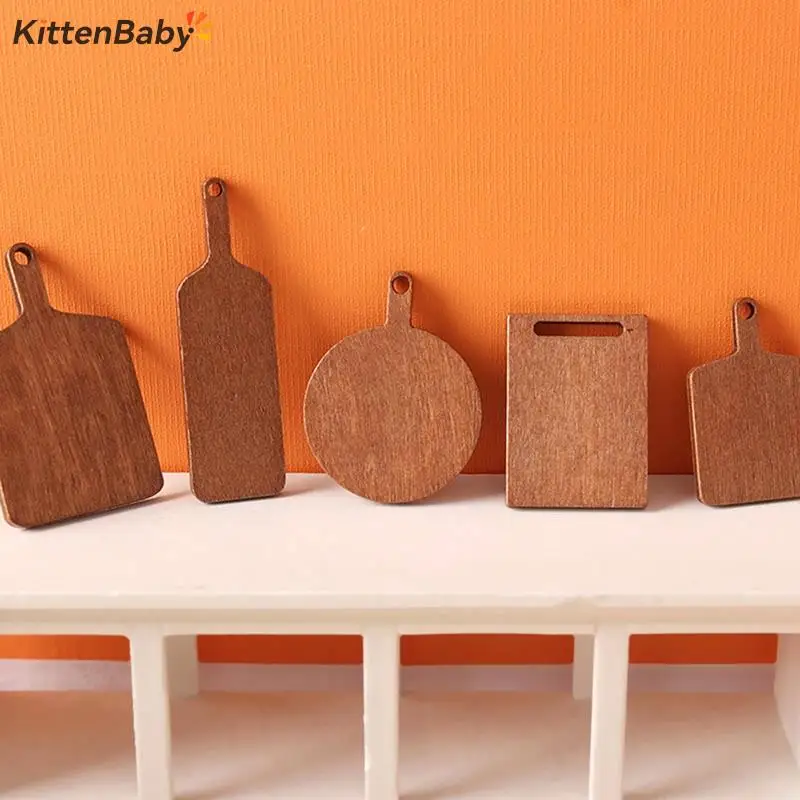 

5Pcs 1:12 Dollhouse Miniature Chopping Board Simulation Cutting Board Bread Dessert Board Model Kitchen Decor Toy Accessories