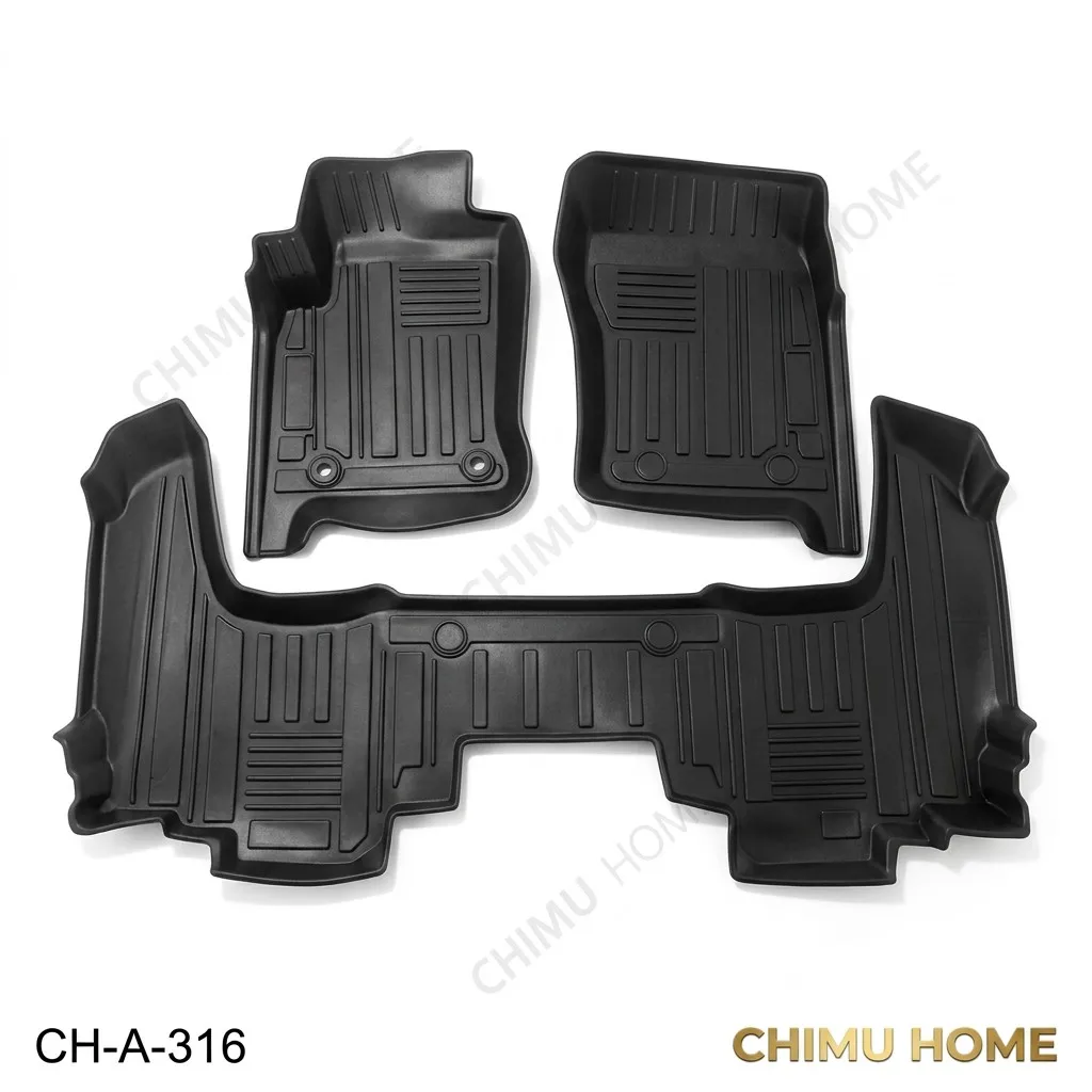 【CHIMU HOME】Universal TPE Car Mats All-Weather Floor Liners 3-Piece Set for SUV Sedan Pickup Floor Protection