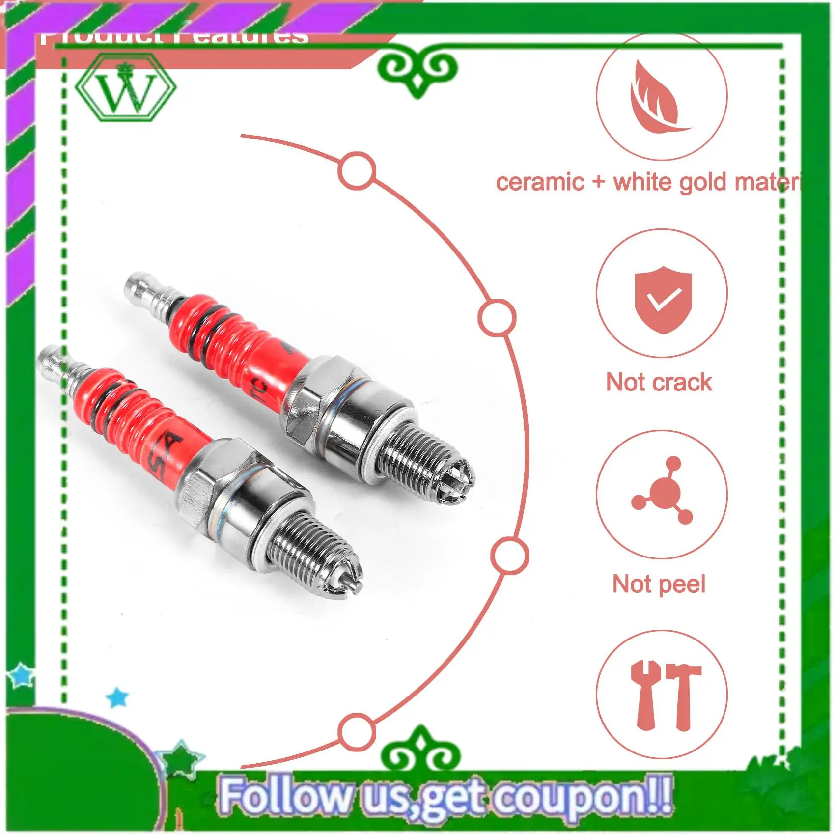 AC34-упаковка из 2 гоночных 3-электродных свечей зажигания A7tc для 50Cc 110Cc 125Cc 150Cc ATV Scooter Dirt Bike Go Kart