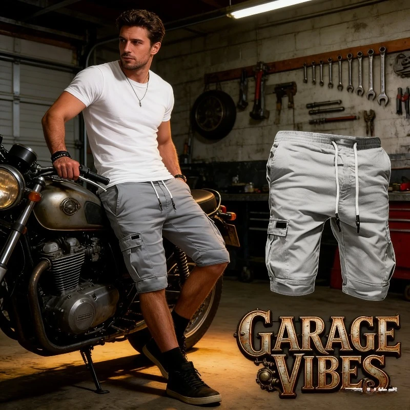 

Летний мужской комплект: свободные шорты карго с множеством карманов, легкий повседневный наряд для активного отдыха, модный образ