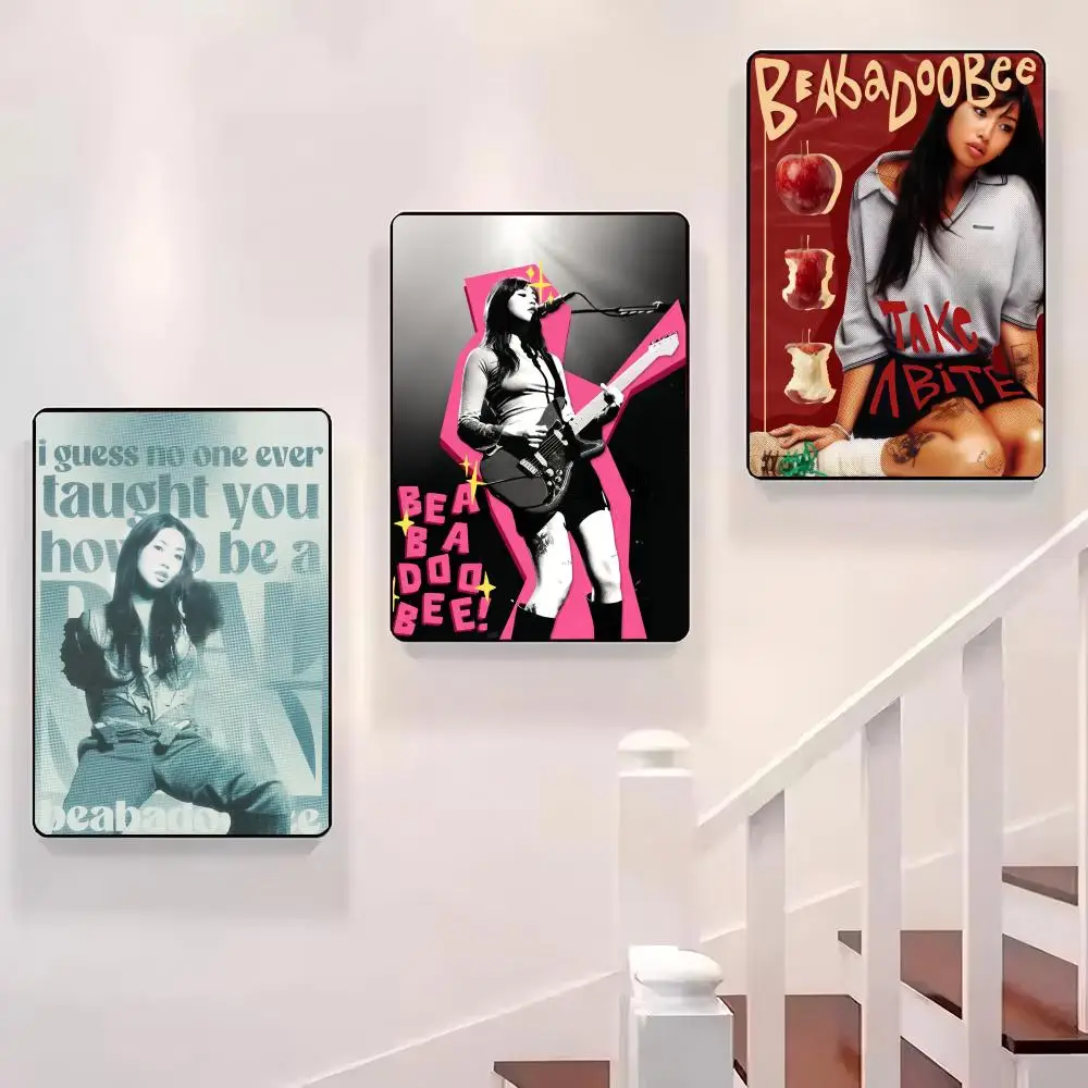 

Rock Singer pretty B-Beabadoobee Poster Sticky Wall Waterproof Home Living Room Bedroom Bar Aesthetic Decoration Perfect Gift