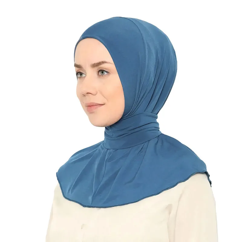 Hijab instantáneo práctico listo para mujer, chal a presión, informal, Color sólido, moda, Ramadán musulmán, Eid Mubarak, nuevo turbante Abaya