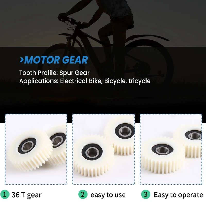 3Pcs 36 Teeth 38Mm Nylon Electronic Motor Gear Ball Bearing Gears For Bafang Electric Bike Bicycle