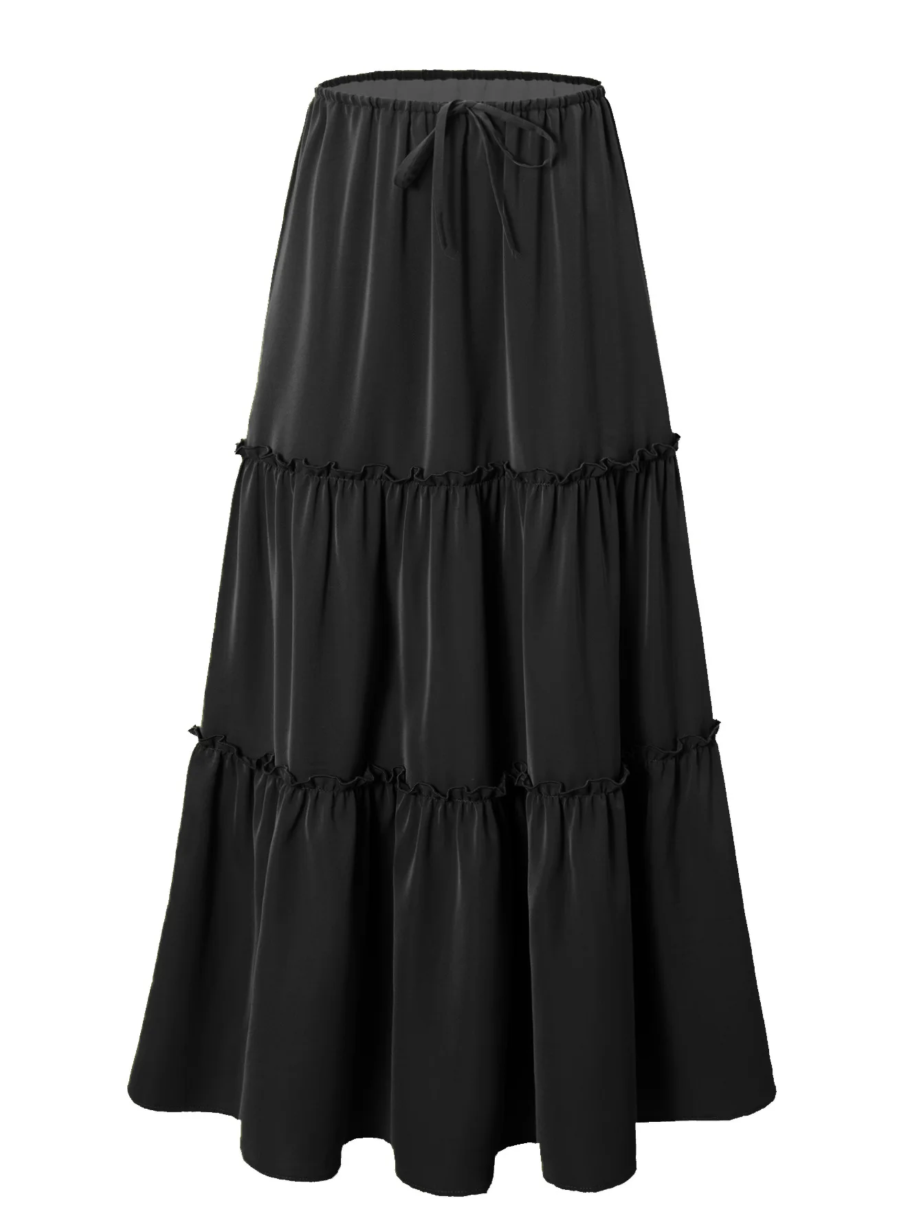 

스커트 New Women's High Waist Elastic Pocket Long Skirt Adjustable Belted Half Body Skirt Available Now юбка женская