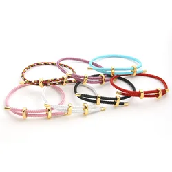 10Pcs Exquisite Adjustable Titanium Steel Waterproof Sweatproof Rope Bracelet Stainless Steel Bracelet DIY Jewelry Accessory