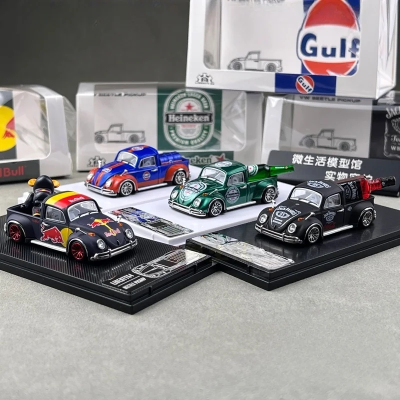 Op voorraad 1:64 Volkswagen Beetle gegoten simulatie-legering automodel, vakantiecadeauspeelgoed voor jongens, decoratief item voor volwassenen.