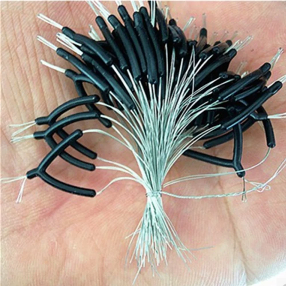 

50Pcs Fishing Double Hooks Contactor Device Fishing Line Splitters Bifurcation Eight Type Space Bean Line Swivel Fishing Tool
