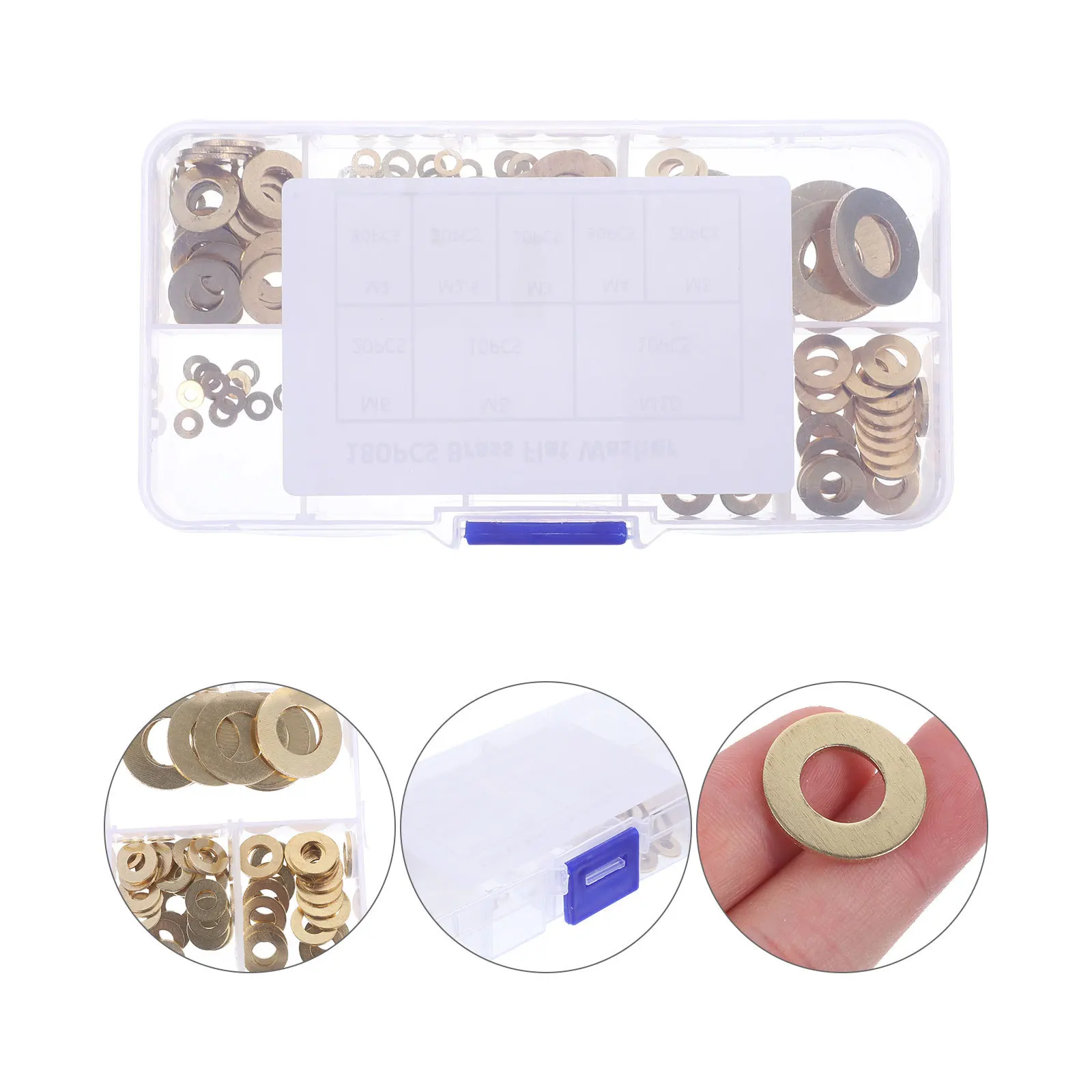

180pcs Copper Flat Washers 5M 3M 4M 6M 8M 10M Durable Non-Slip Metal Gaskets For General Repair Washers Assortment Kit