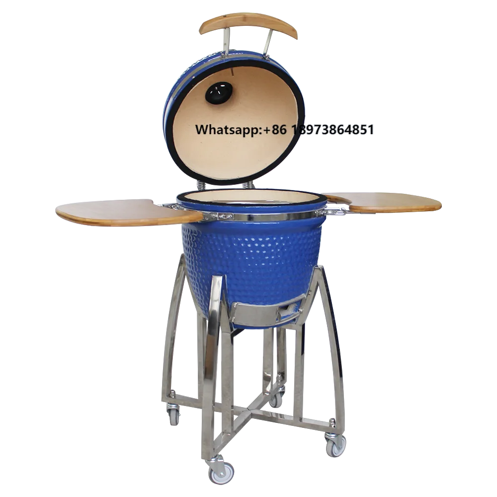 

AUPLEX 18-Inch Kamado Grill Mini Egg-Shaped Indoor Kitchen Smoker Steel and Metal Charcoal Barbecue for Camping BBQ