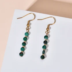 ZMZY Cute Minimalism Design Natural Stone Earrings for Women Vintage Colorful Hanging Dangle Boho Statement Gift