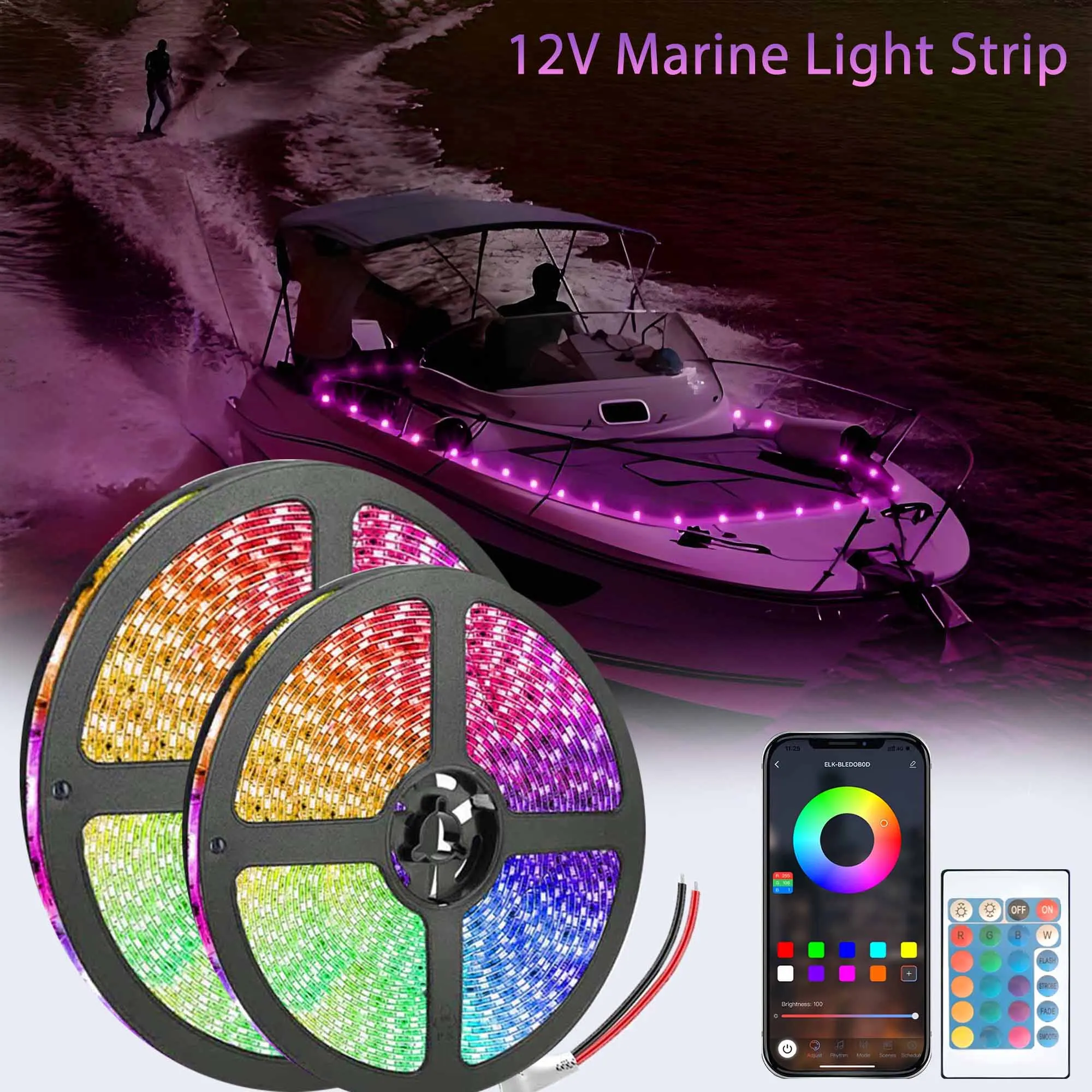 يخت LED قطاع Light1/5/10 متر 12 فولت قارب أضواء أضواء الملاحة ل جت سكي قارب عائم قارب صغير ديكور الإضاءة الليلية مارت #5