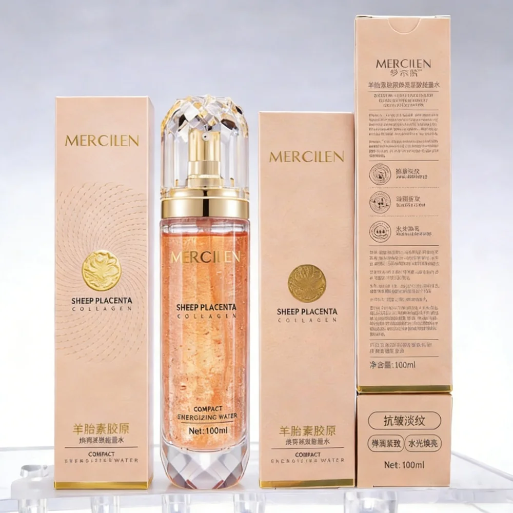 

Эссенция для лица с коллагеном из овечьей плаценты: увлажняющая, подтягивающая, против морщин, для упругости кожи, от мелких морщинок