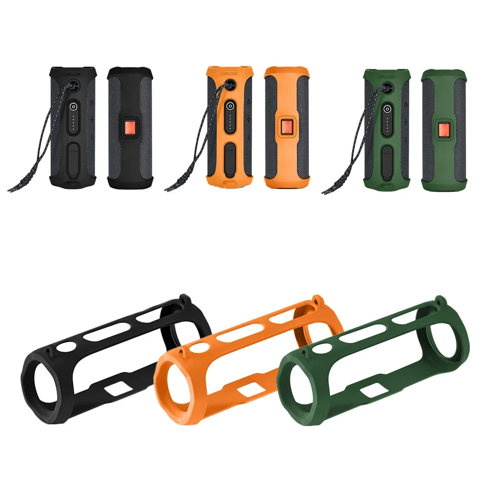 Soft Speaker Sleeve with Shoulder Strap and Carabiner Speaker Protective Cover Speaker Anti-fall Shell for JBL FLIP ESSENTIAL 2