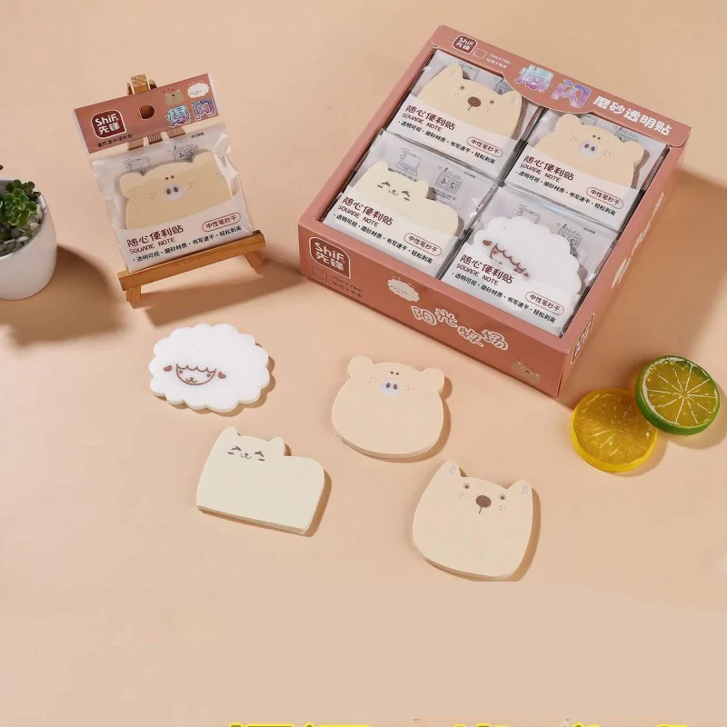 24pcs/lot Kawaii Cat Bear  Dogw Memo Pad Sticky Notes Cute N Times Stationery Label Notepad Bookmark Post School Supply