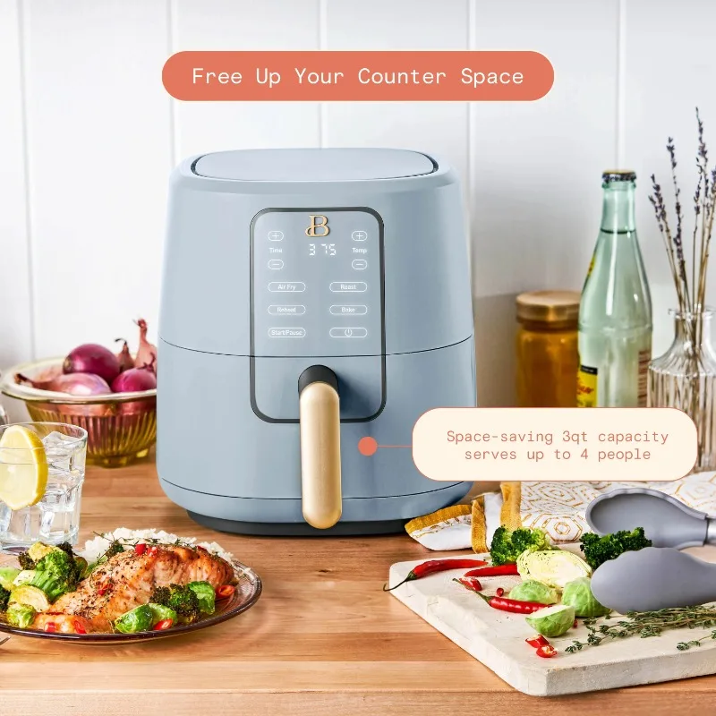 Kornblumenblaue schöne 3-Qt-Luftfritteuse mit TurboCrisp-Technologie