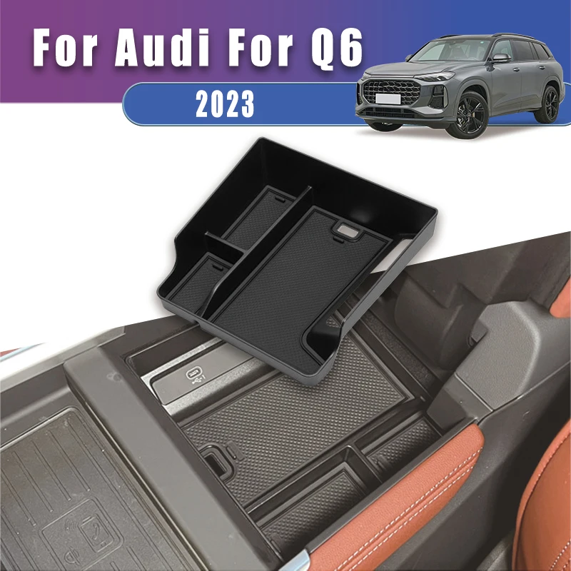 

Car Armrest Box Storage Box Tray For Audi Q6 2023 Interior Accessories Auto Parts Central Console Holder Container Automobiles