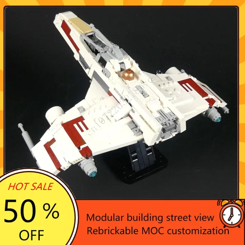 E-Wing Starfighter-Minifig échelle modèle guerre spatiale militaire MOC SpaceShip modèle de combat Puzzles personnalisés bricolage assemblage modèle jouet cadeau