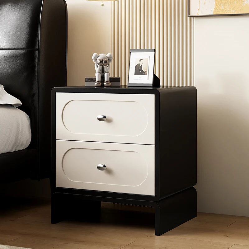 Storage White Black Bedside Table Nordic Wallet Small Bedroom Gap Nightstands Drawers Luxury Tables De Nuit Furniture SY50BC