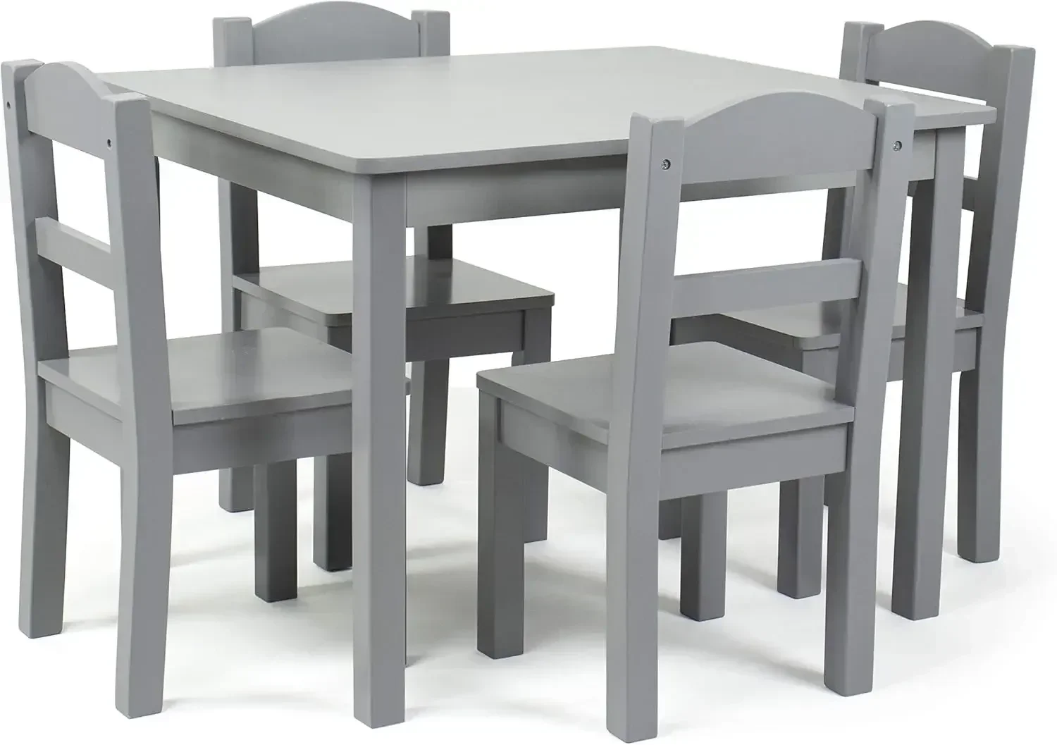 

Kids Wooden Table and 4 Chairs Set, Grey - Kids Table and Chair Set for Toddlers and Children for Arts, Crafts, and Snack Time -