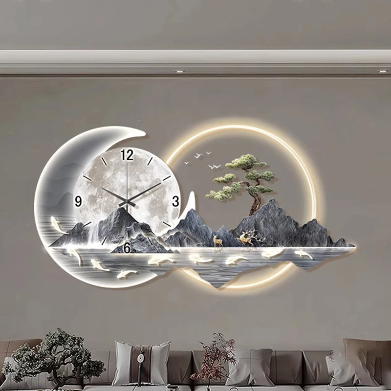 Art Mural Wall Clocks Luxury Modern Led Aesthetic Design Silent Wall Watch Nordic Restaurant Horloge Living Room Decoration