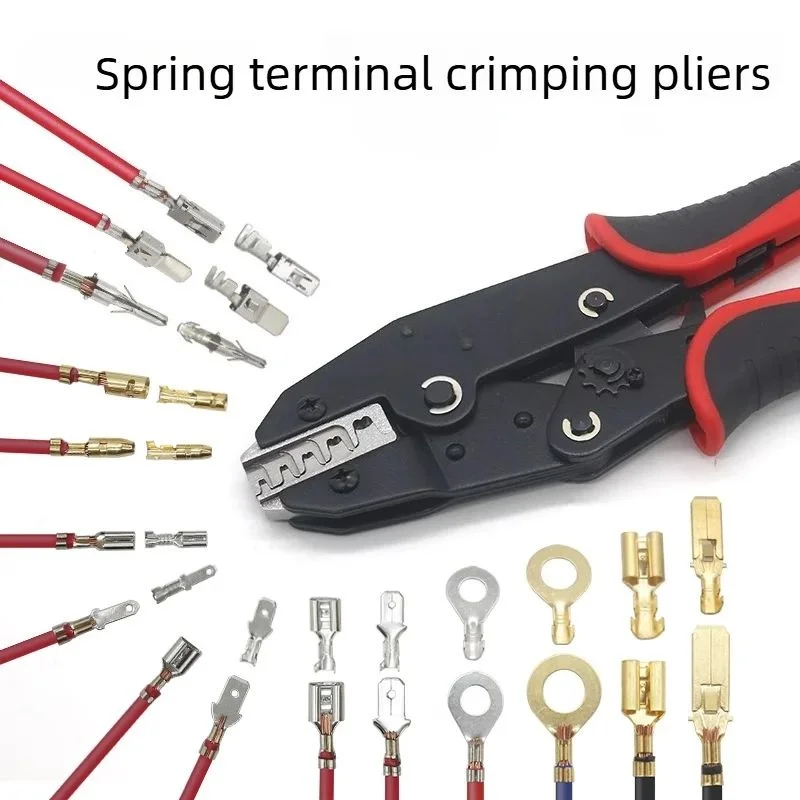 Spade Terminal Crimping Pliers 2.8/4.8/6.3mm Open Reed DJ431 Terminal Lug Tool for Automotive Wire Harness Electrical Connection