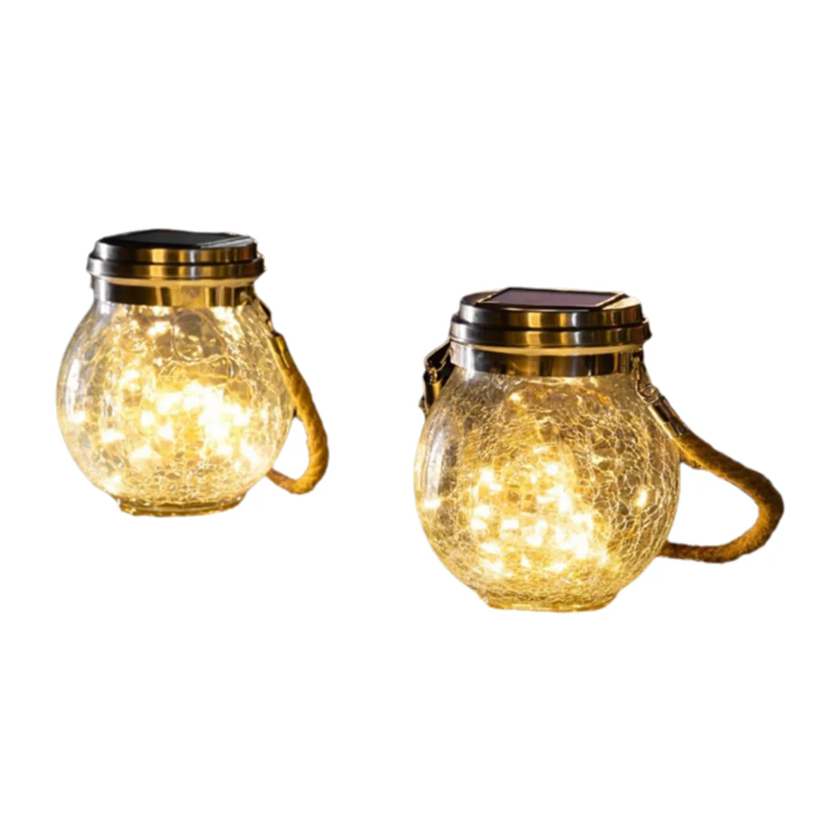 2Pcs Warm White Solar Lantern IPX44 Waterproof Outdoor Lanterns Garden Decor Lights Patio Hanging