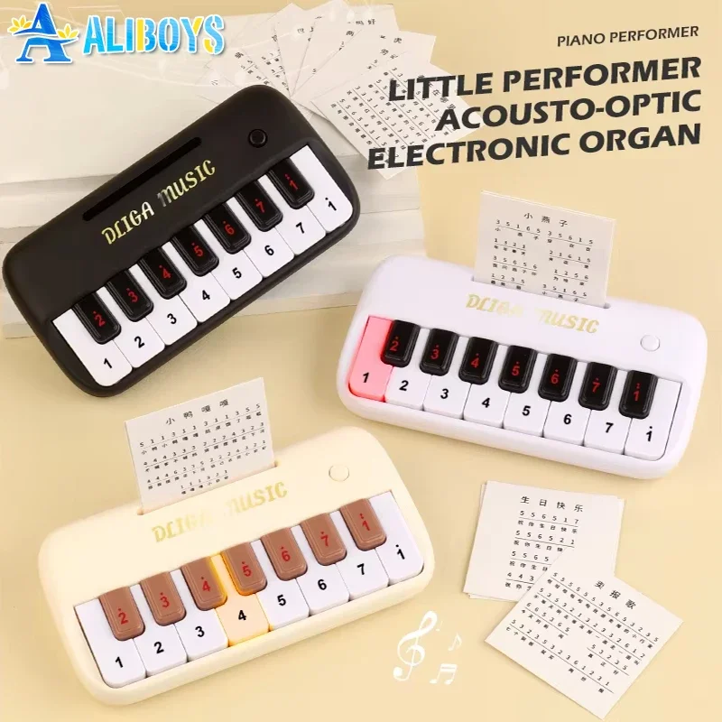 Tastiera per pianoforte elettronico Mini strumento musicale elettronico multifunzionale con giocattolo educativo leggero Regali di compleanno di Natale per bambini