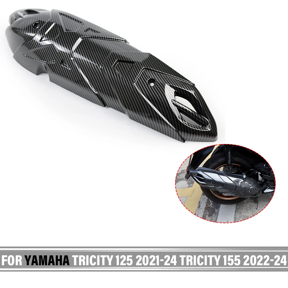 

Motorcycle Exhaust Pipe Heat Shield Exhaust Pipe Cover Carbon Fiber Pattern For YAMAHA TRICITY 125 2021-2024 TRICITY 155 2022-24