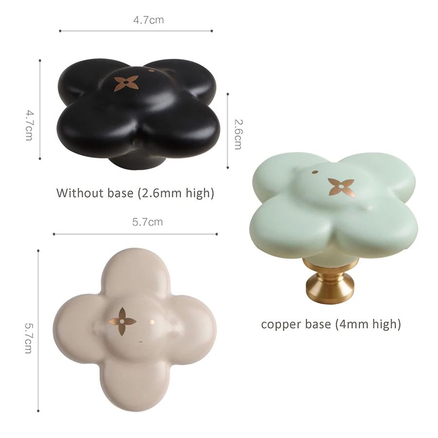 Nordic style Flower Ceramic Drawer Knobs Cabinet Cupboard handles Kitchen Garden Door Handle Modern Cabinet Handle