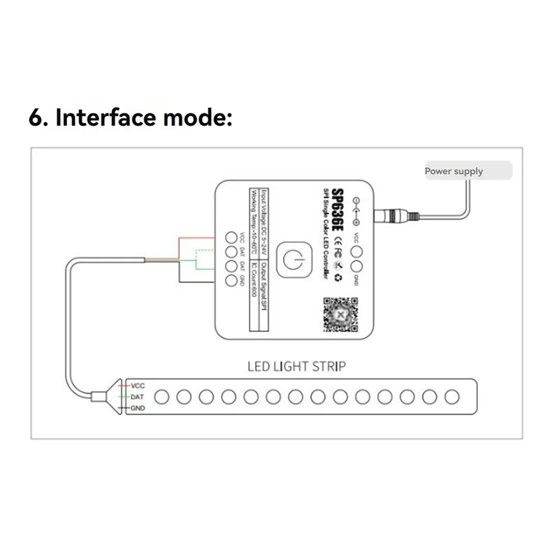 

A69eand-SP636E Монохромный контроллер SPI DC5-24V Поддержка сенсорного пульта дистанционного управления 2,4G