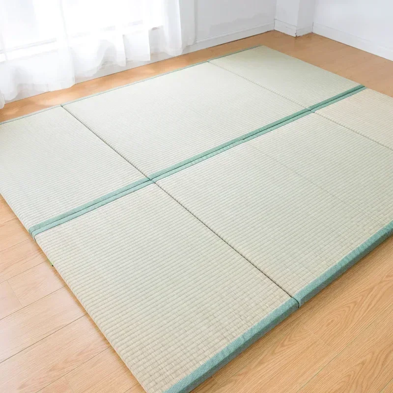 Japanese Tatami Mattress Folding Rectangle Straw Mat for Yoga And Sleeping Portable 3cm Thick Comfortable Sleeping Mat