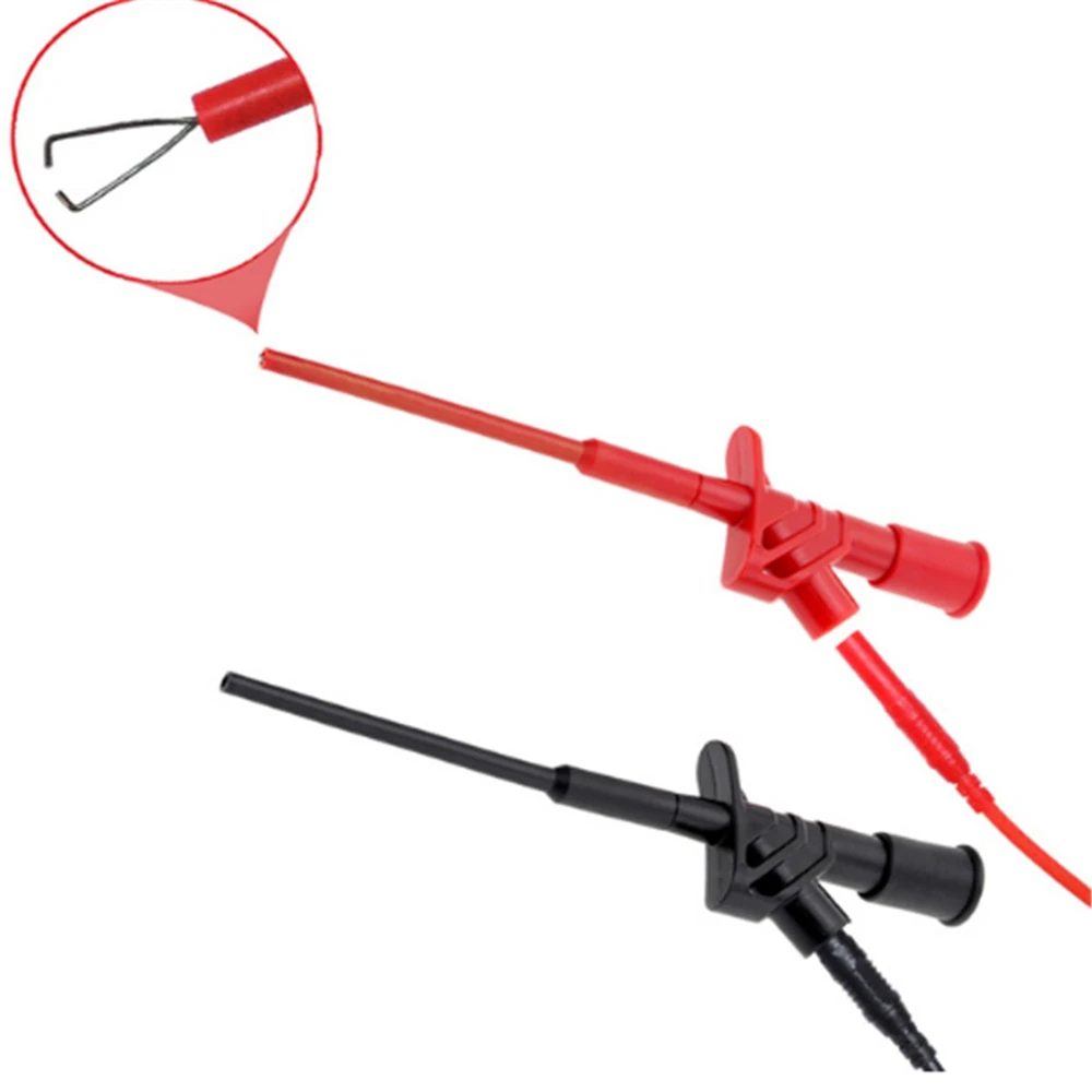 Cleqee P5004 2PCS Professional Insulated Quick Test Hook Clip High Voltage Flexible Testing Probe
