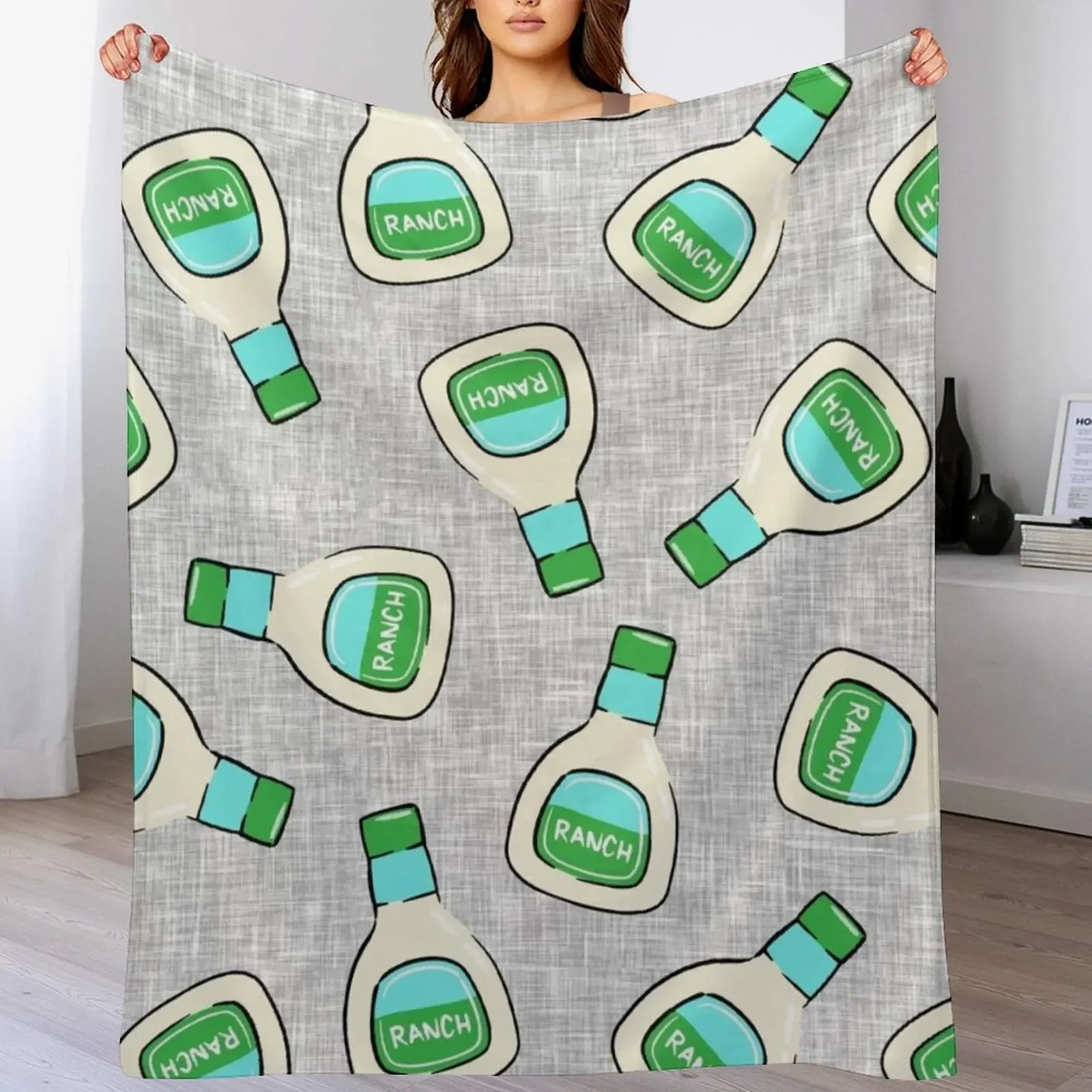 Ranch - salad dressing bottle Throw Blanket Warm Luxury blankets and throws Bed Blankets