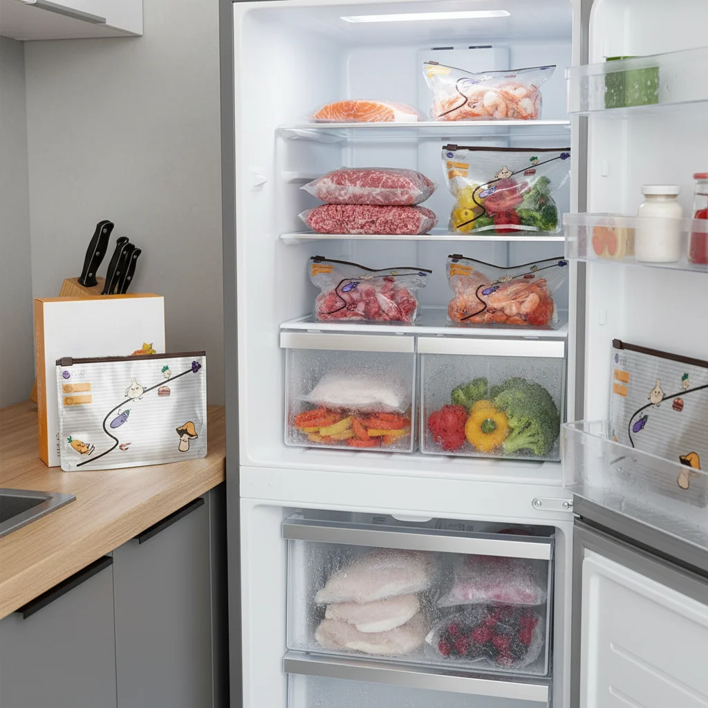 

10pcs Cartoon Fresh-keeping Bag Silver Ion Aluminum Film Fresh-keeping Bag For Fruit Vegetable Refrigerator Sealing Bags