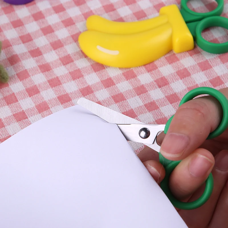 1 قطعة مقص الأطفال الفاكهة على شكل مقص السلامة للأطفال DIY بها بنفسك اليدوية ورق الحرف أداة القطع #6