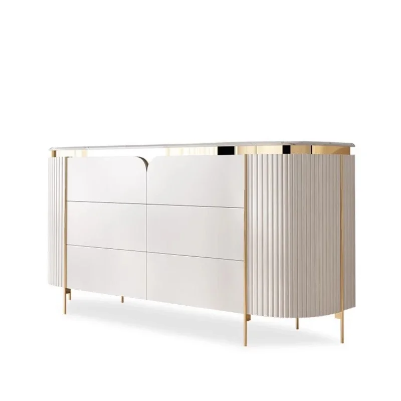 

Nordic modern simple light luxury marble dining side cabinet rock slab entry living room minimalist storage partition entrance