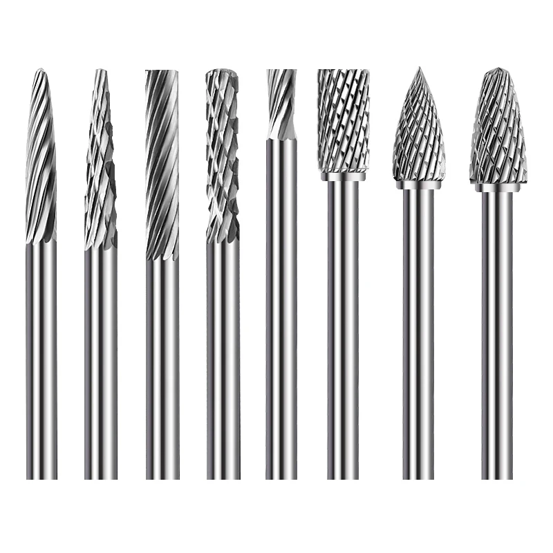 Carbide Rotary file Type A-H tungsten steel grinding head cylindrical handle 3mm AX3 CX3 DX3 GX3 HX3 MX3 Burr Drill Bits CNC