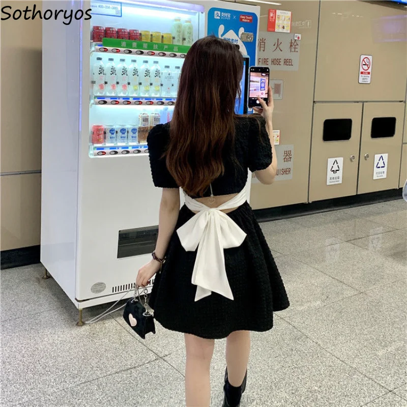 

Dresses Women Hollow Out Creativity Special Charming All-match Korean Style Lovely Graceful Basics Simple Ladies Spring Comfort