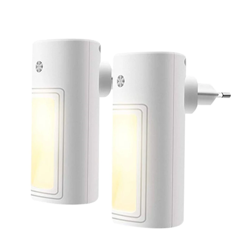 

2Pcs LED Night Light Simple Corridor Light Control Night Light Energy-Saving Plug-in Nursing Bedside Lamp US PLUG