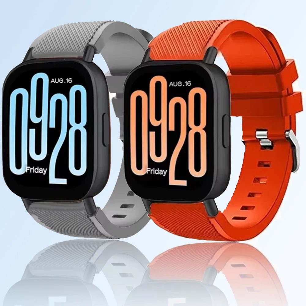 Pulseira de silicone texturizada com ranhura para redmi watch 5 active/lite pulseira de substituição confortável para huawei watch 3/gt5/4 pro 46mm