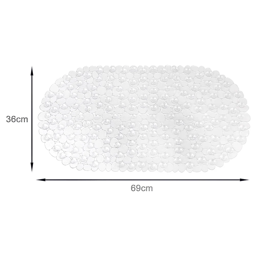 Transparent Anti-Slip Bathroom Bath Pad Concave Convex Imitation Surface Relieve Foot Fatigue Easy Clean No Fading Comfortable