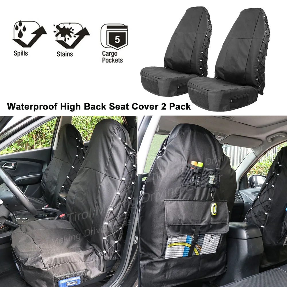 1/2Pcs Car Front Seat Cover Protector with Storage Pockets Auto Accessories Elements Personal Car Part Ornaments for TIROL