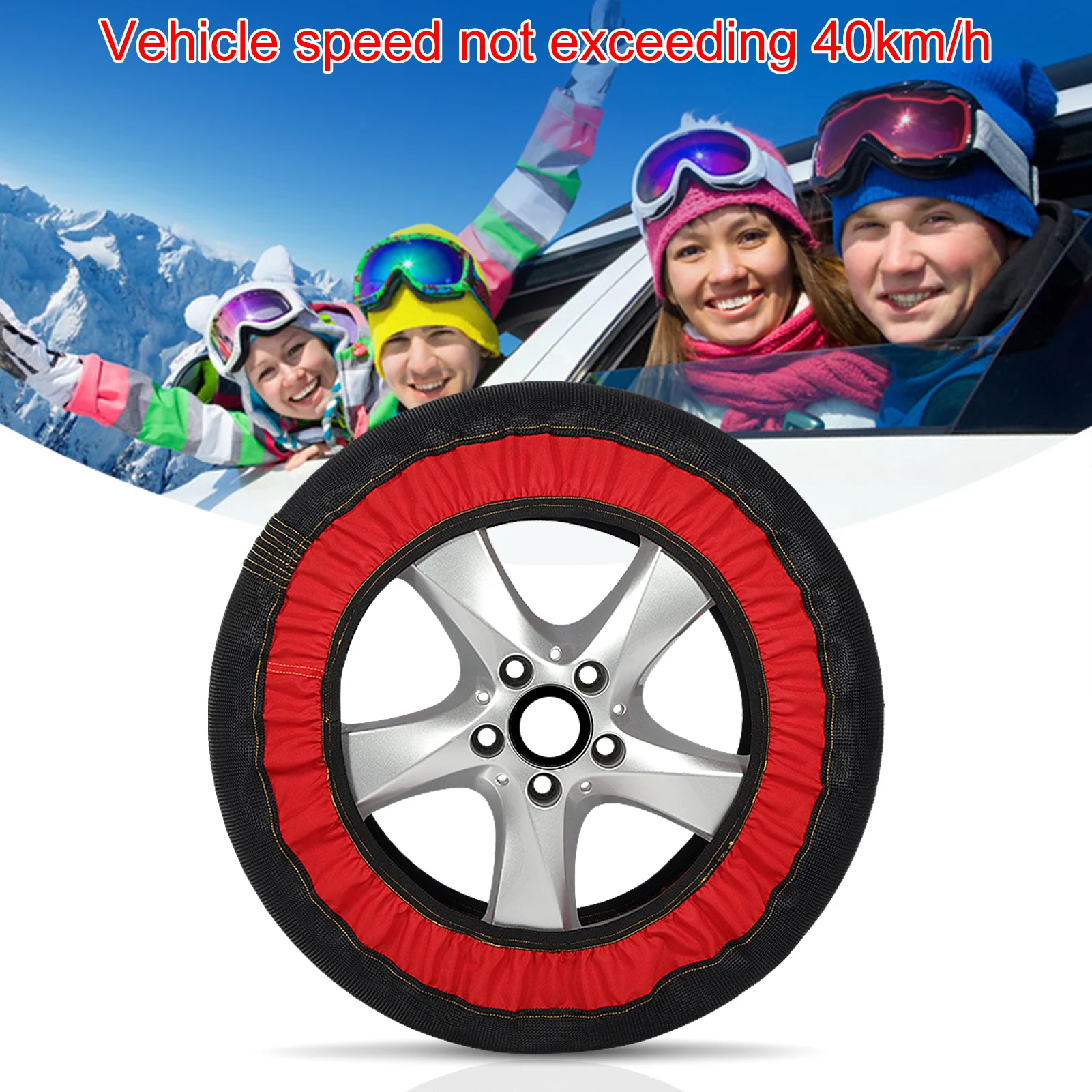

2pcs Automotive Snow Socks for Tires No Damaging Tire Hub Anti Slip Super Strong Low-temperature Tolerance, No Noise