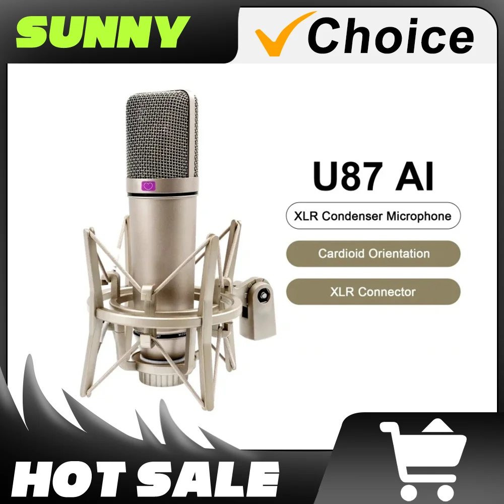 U87 AI XLR Microphone Professional Cardioid Studio Mic for Recording Podcasting Voice Over Streaming Home Studio