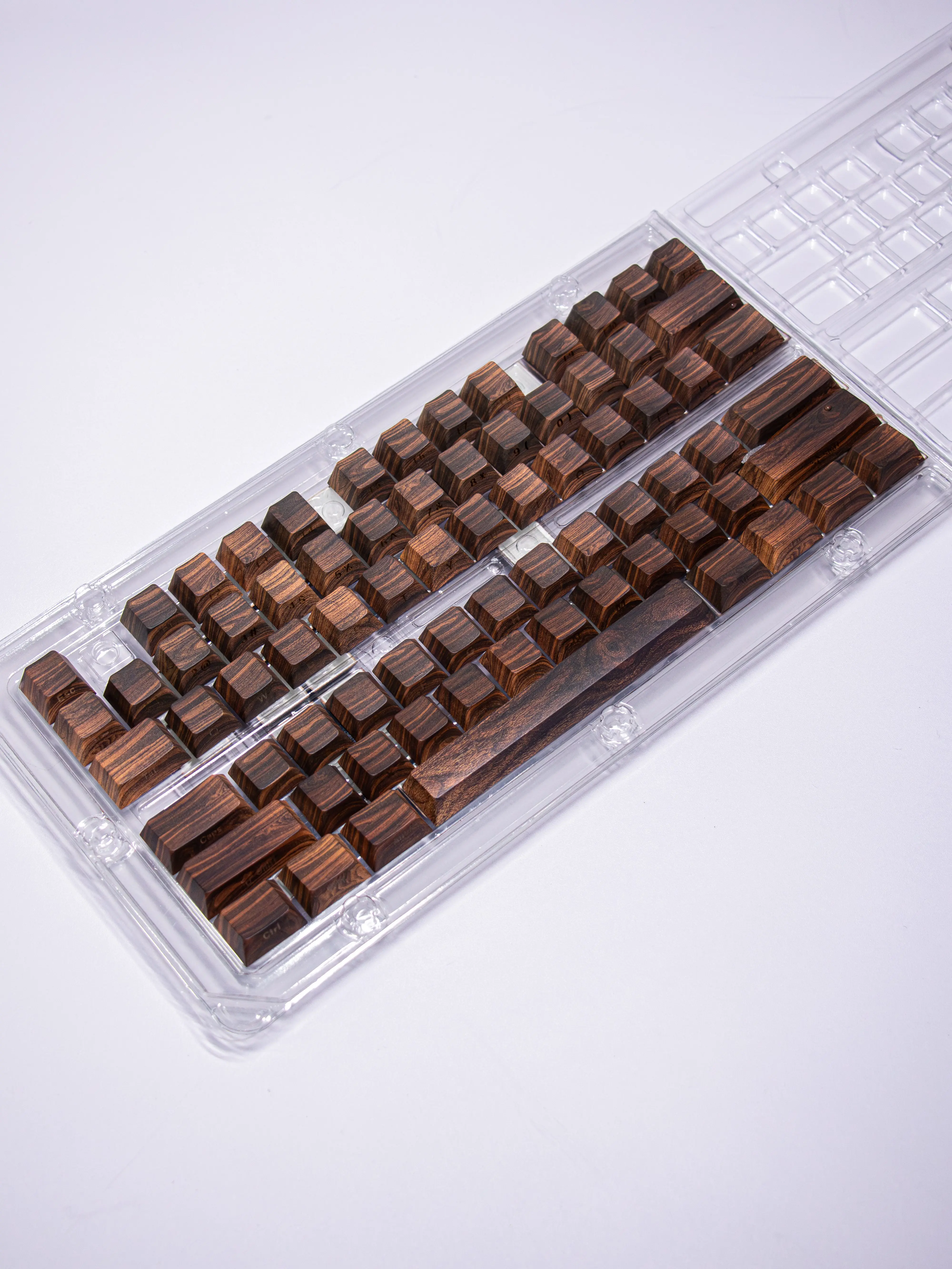 Ajazz 136 key side carved wood grain heat sublimation small complete set of keycaps DIY compatible with most mechanical keyboard