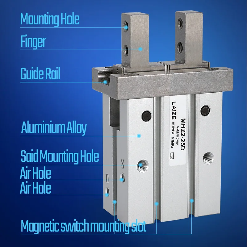 Pneumatic Gripper Finger Air Cylinder Parallel Open And Closed MHZ2/MHZL2 Double Action